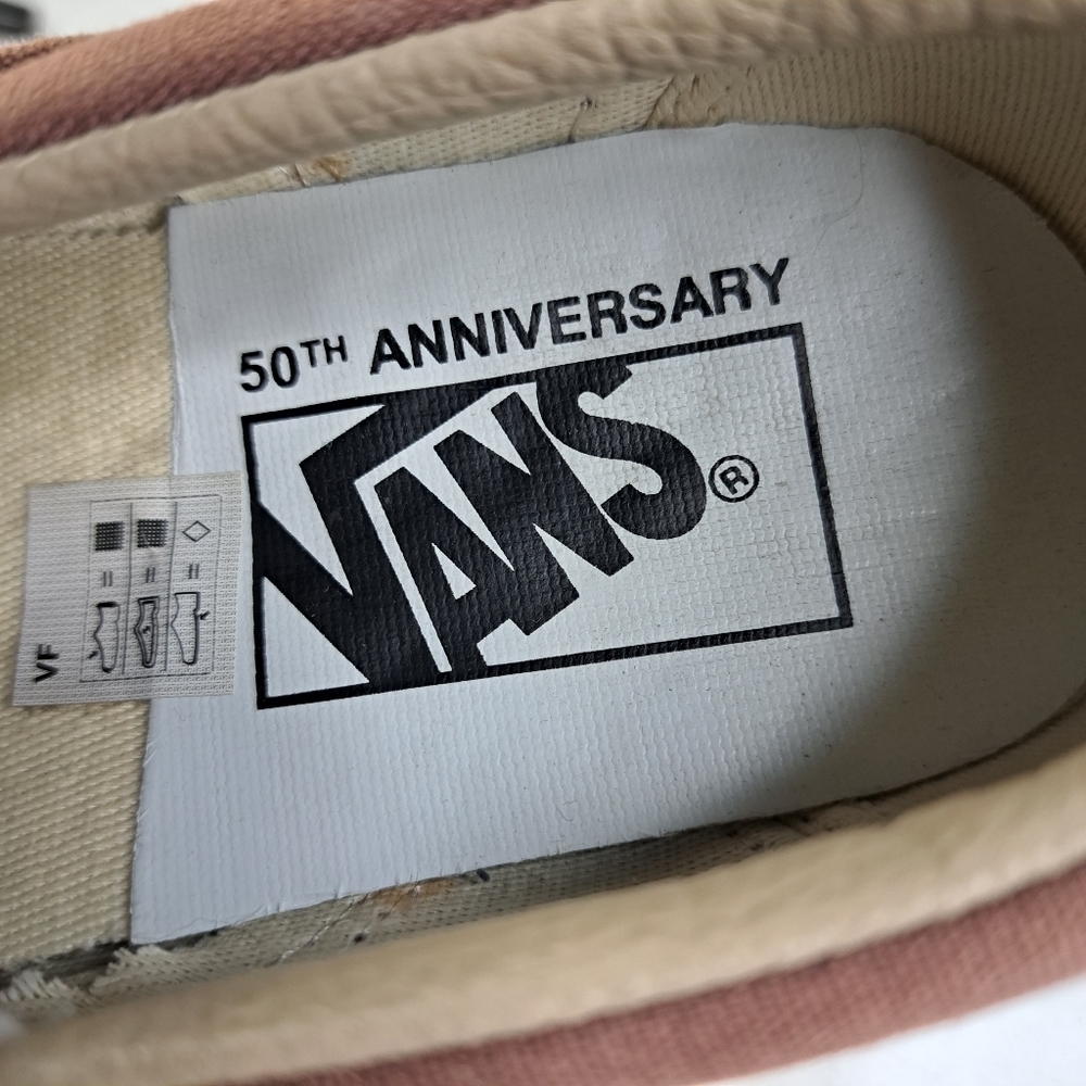 𝅺50TH Anniversary Vans Brown & Cream 50th  Slip Ons Women's Size 5 - Picture 8 of 10